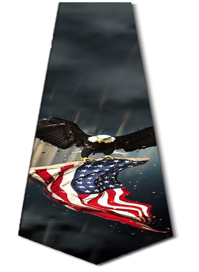 Three Rooker Patriotic Ties Mens US Flag Necktie Eagle and Flag Tie - Image 4